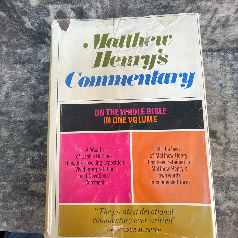 Vtg Zondervan Matthew Henry Commentary Whole Bible One‎ Volume 1960 Hardcover